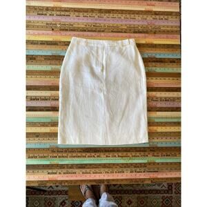 Brooks Brothers Pencil Skirt Sz 6 100% Irish LINEN Midi Length Lined Career S